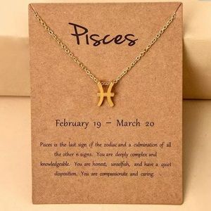 🎉 New Pisces Zodiac Gold Plated Necklace